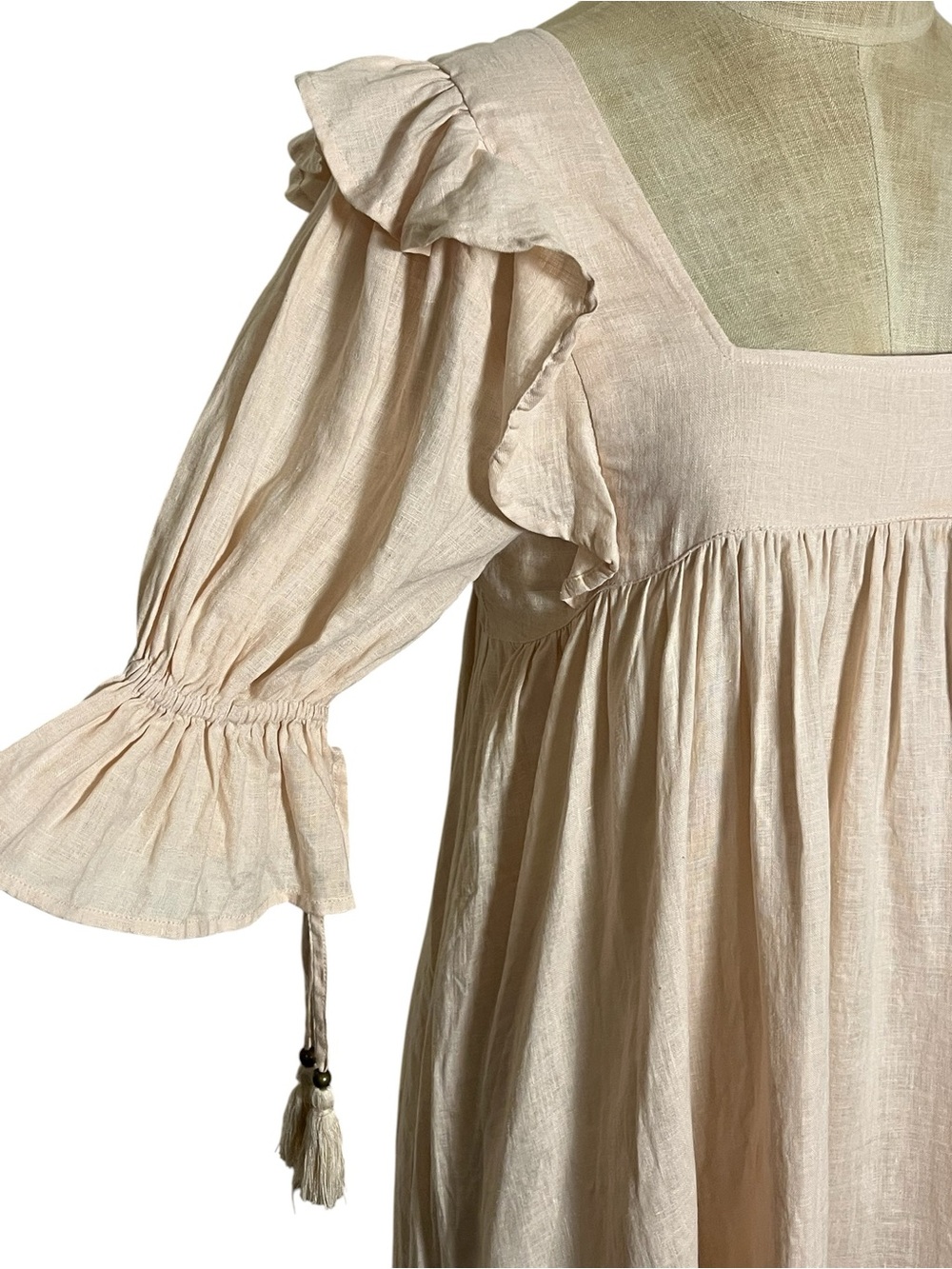 Spell & The Gypsy Collective Mae Linen Ruffle Babydoll Dress S Cottagecore - Picture 5 of 13